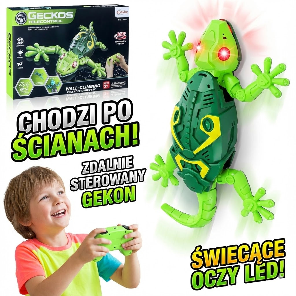 Gekon RC | Zdalnie Sterowany, Wspinający się po Ścianach z LED 0