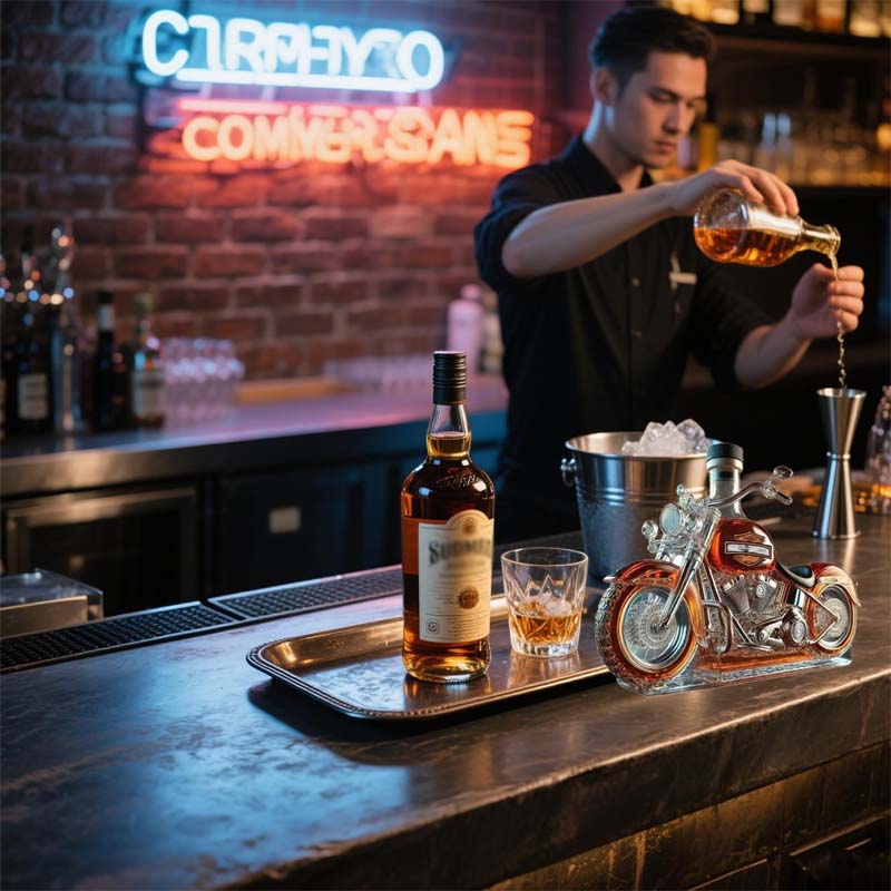 Harley Whisky Decanter | Unikalny Design Motocykla, Szkło 4