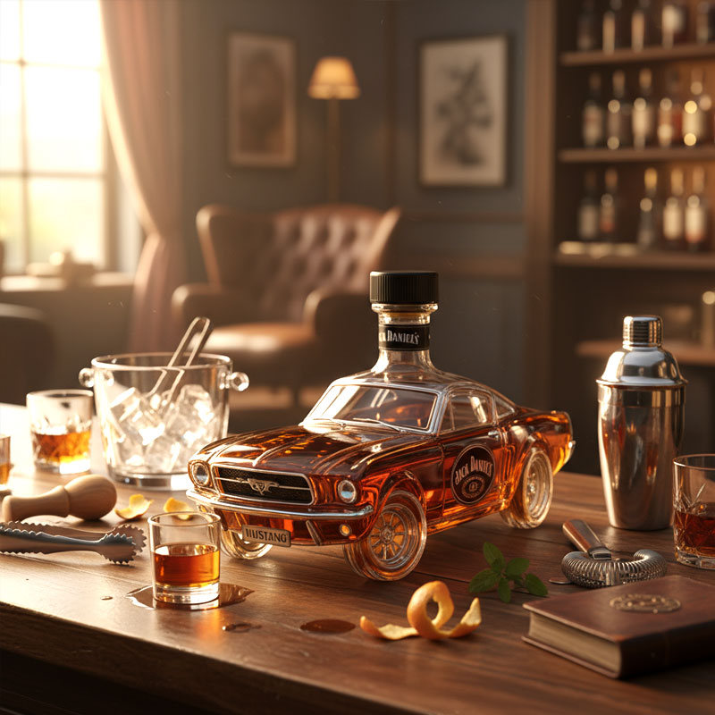 Mustang Karafka | Szklana, 320ml, Unikalny Design do Whisky 2