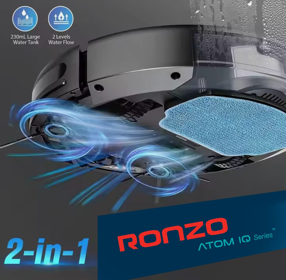 Ronzo Atom IQ Odkurzacz Automatyczny | Samosprzątający, Dla Alergika, WiFi 1