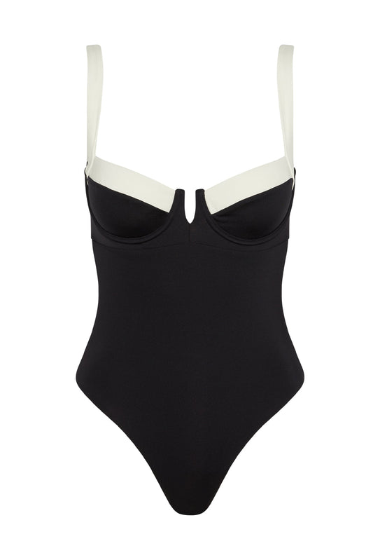 Clovelly Women's One-Piece Swimsuit | Underwire, Open Back 0