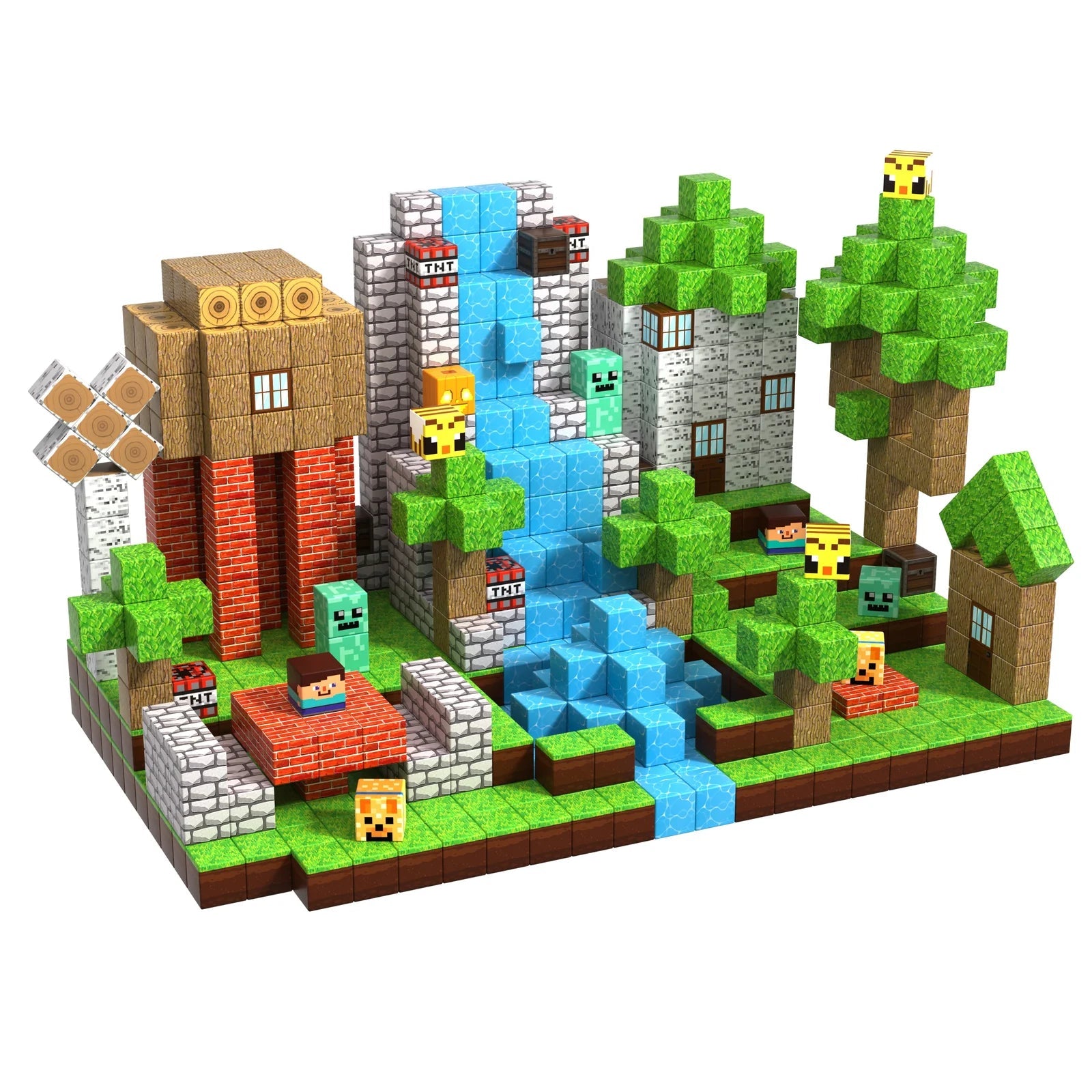 Magnecraft Klocki Konstrukcyjne | 100 Magnetycznych Klocków dla Dzieci, Bezpieczny Plastik ABS 0