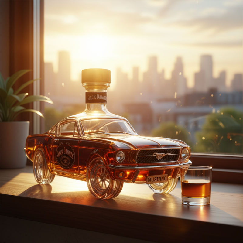 Mustang Karafka | Szklana, 320ml, Unikalny Design do Whisky 3