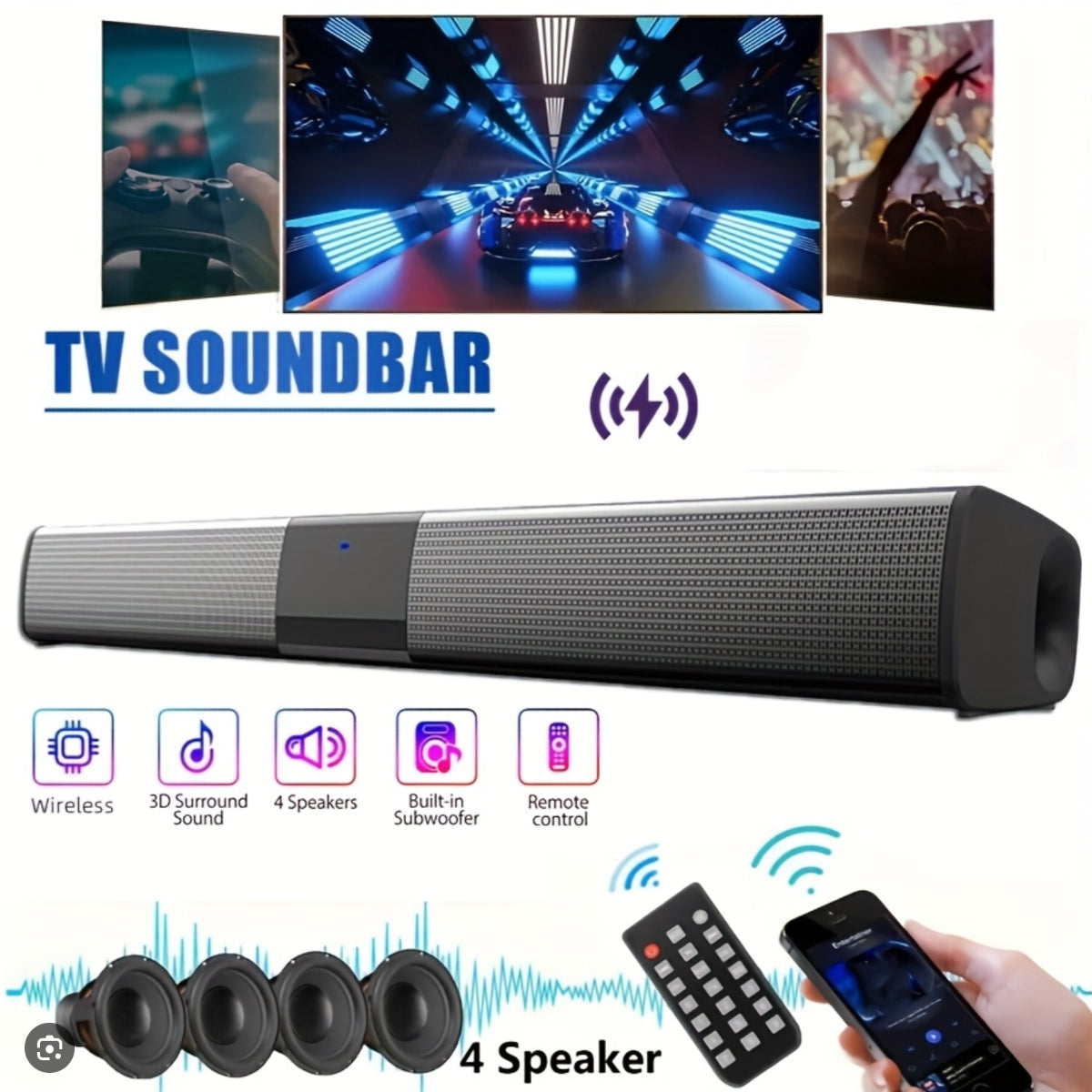 SonicLine 4.0 Soundbar | Dźwięk Przestrzenny, Bluetooth, 120W 1