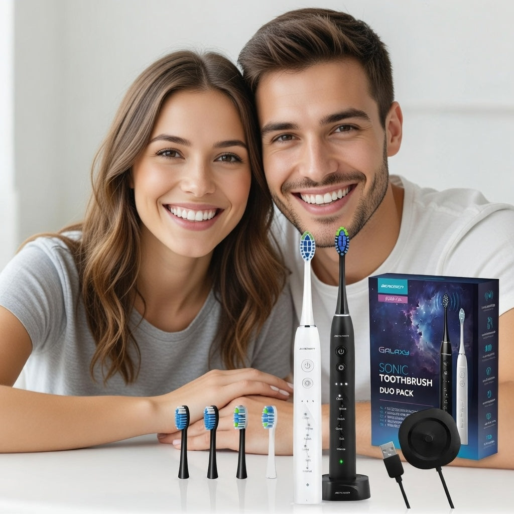 Soniczna Szczoteczka do Zębów Duo | 40 000 Pulsacji, 18 Trybów Czyszczenia, Wodoodporna IPX8 6