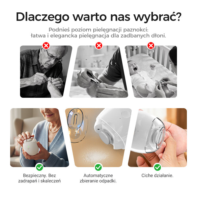 Uroda Elektryczny Pilnik do Paznokci | Automatyczny, Uniwersalny dla Dorosłych i Dzieci 2